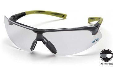 Image of Pyramex Onix Safety Glasses - Clear Anti-Fog Lens, Hi Vis Green Frame SGR4910ST