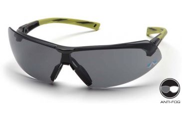 Image of Pyramex Onix Safety Glasses - Gray Anti-Fog Lens, Hi Vis Green Frame SGR4920ST