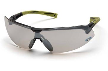 Image of Pyramex Onix Safety Glasses - Indoor/Outdoor Mirror Lens, Hi Vis Green Frame SGR4980S