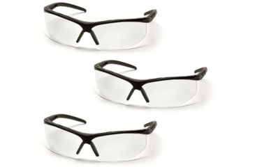 Image of Pyramex Pacifica Safety Eyewear - Clear Lens, Black Frame, Pack of 3