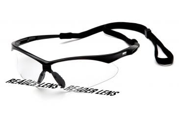 Image of PMXTREME Readers, Black Frame/Clear +2.5 Reader Lens with Black Cord