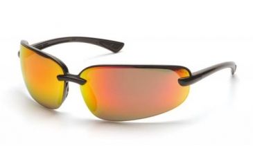Image of Pyramex Protocol Safety Glasses, Black Frame, Sky Red Mirror Lens SB6255D