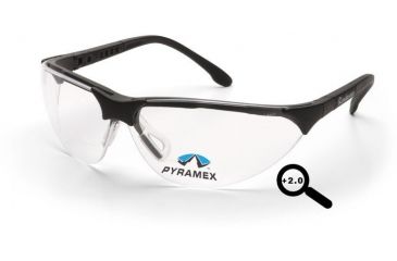Image of Pyramex Rendezvous Readers Eyewears - Clear + 2.0 Lens, Black Frame SB2810R20