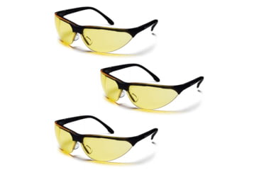 Image of Pyramex Rendezvous Safety Glasses - Amber Lens, Black Frame, Pack of 3