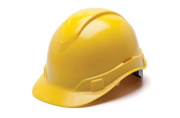Image of Pyramex Ridgeline HP44 Hard Hat,Cap-Style 4 Point Ratchet Suspension,Yellow HP44130