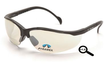 Image of Pyramex V2 Readers Glasses - Indoor/Outdoor Mirror + 1.5 Lens, Black Frame SB1880R15