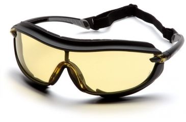 Image of Pyramex XS3 Plus Safety Glasses - Amber Anti-Fog Lens, Black Frame SB4630STP