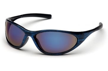 Image of Pyramex Zone II Safety Eyewear - Blue Mirror Lens, Blue Wood Frame SBW3375E
