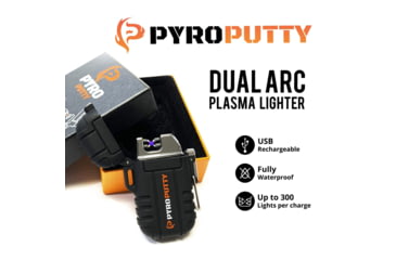 Image of Pyro Putty Dual Arc Plasma Waterproof Lighter, Black, Small, PPARC1