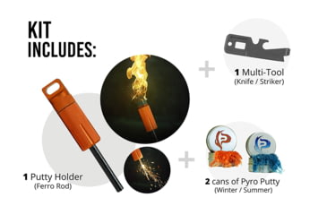 Image of Pyro Putty Mega Ferro Rod, Orange, Small, PPMFRO