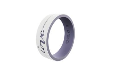 Image of QALO Womens Strata Love Silicone Ring, White/Lilac, 5 QS9-FOZ05