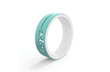 Image of QALO Womens Strata Love Silicone Ring, White/Mint, 5 QS9-FVA05