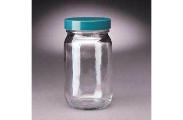 Image of Qorpak Standard Bottles, Wide Mouth, Qorpak 7773 With Pulp/Vinyl-Lined Black Phenolic Cap
