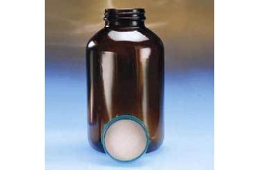 Image of Qorpak Wide-Mouth Bottles, Amber Glass, V I, with Caps, Qorpak 2P08QPVV With Pulp/Vinyl-Lined Black Phenolic Caps