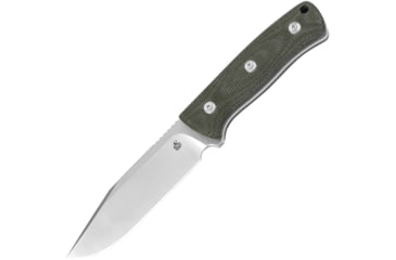 Image of QSP Knife Bison Fixed Blade Green Knife, 4.5 satin finish D2 tool steel clip point blade, Green linen micarta handle, QS134-C