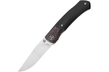 Image of QSP Knife Gannet Linerlock Black Folding Knife, 3.38 satin finish 154CM stainless blade, Black linen micarta handle, QS137-A