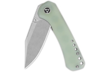 Image of QSP Knife Kestrel Folding Knife, 4in Closed, 2.88in Stonewash 14C28N Sandvik SS Clip Point Blade, Jade G10 Handle, QS145-B1