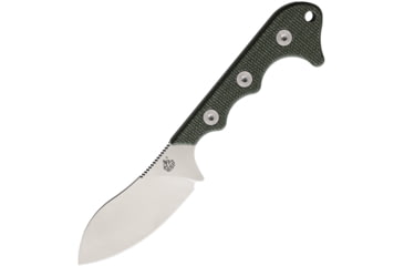 Image of QSP Knife Neckmuk Neck Knife Green, 2.88 satin finish D2 tool steel blade, Green linen micarta handle, QS125-F