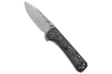 Image of Qsp QSP Hawk Liner Lock Knife Aluminum Foil Carbon Fiber 3.25" Damascus, Black, Damascus, adult, BHQ-143508