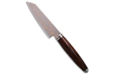 Image of Qsp QSP Mulan Series 4&quot; Kritsuke Kitchen Knife Desert Iron Wood Copper Damascus, Brown, Damascus, adult, BHQ-189743