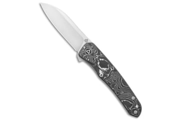 Image of Qsp QSP Otter Flipper Liner Lock Knife Aluminum Foil Carbon Fiber 2.7" Satin S35VN, Black/Gray, CPM S35VN, adult, BHQ-143512