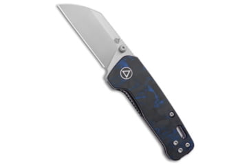 Image of Qsp QSP Penguin Mini Liner Lock Knife Shredded Carbon Fiber Blue 2.25" Satin, Black/Blue, Sandvik 14C28N, adult, BHQ-175637