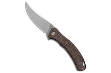 Image of Qsp QSP Walrus Trailing Point Liner Lock Knife Brown Rough Micarta 3.4" Stonewash, Brown, D2, adult, BHQ-192776