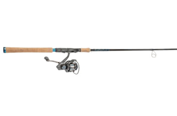 Image of Quantum Benchmark Spinning Reel and Rod Combo, 7ft, 1-PC, Light, Fast Rod, Graphite Composite Blank, SZ 2500 Reel, 5+1 Bearings, 6.2-1 Ratio, Silver/Blue, BK2500701L612.P2