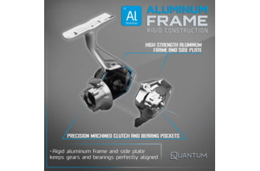 Image of Quantum Benchmark Spinning Reel and Rod Combo, 7ft, 1-PC, Light, Fast Rod, Graphite Composite Blank, SZ 2500 Reel, 5+1 Bearings, 6.2-1 Ratio, Silver/Blue, BK2500701L612.P2