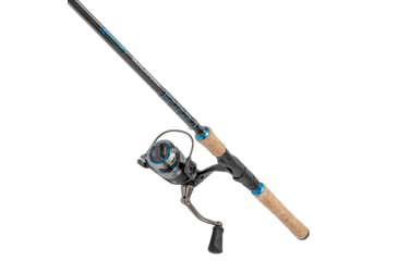 Image of Quantum Benchmark Spinning Reel and Rod Combo, 7ft, 1-PC, Light, Fast Rod, Graphite Composite Blank, SZ 2500 Reel, 5+1 Bearings, 6.2-1 Ratio, Silver/Blue, BK2500701L612.P2