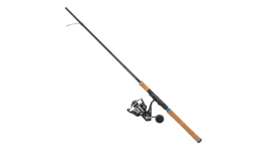 Image of Quantum Benchmark Spinning Reel and Rod Combo, 7ft, 1-PC, Medium, Fast Rod, Graphite Composite Blank, SZ 4000 Reel, 5+1 Bearings, 6.2-1 Ratio, Silver/Blue, BK4000701M1017.P2