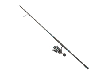Image of Quantum Benchmark Spinning Reel and Rod Combo, 9ft, 2-PC, Med-Heavy, Moderate-Fast Rod, Graphite Composite Blank, SZ 6000 Reel, 5+1 Bearings, 5.6-1 Ratio, Silver/Blue, BK6000902MH1530.P2