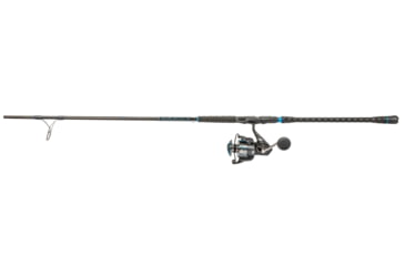 Image of Quantum Benchmark Spinning Reel and Rod Combo, 9ft, 2-PC, Med-Heavy, Moderate-Fast Rod, Graphite Composite Blank, SZ 6000 Reel, 5+1 Bearings, 5.6-1 Ratio, Silver/Blue, BK6000902MH1530.P2