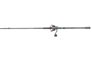 Image of Quantum Benchmark Spinning Reel and Rod Combo, 9ft, 2-PC, Med-Heavy, Moderate-Fast Rod, Graphite Composite Blank, SZ 6000 Reel, 5+1 Bearings, 5.6-1 Ratio, Silver/Blue, BK6000902MH1530.P2