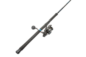 Image of Quantum Benchmark Spinning Reel and Rod Combo, 7ft, 1-PC, Med-Heavy, Moderate-Fast Rod, Graphite Composite Blank, SZ 6000 Reel, 5+1 Bearings, 5.6-1 Ratio, Silver/Blue, BK6000701MH1225.P2