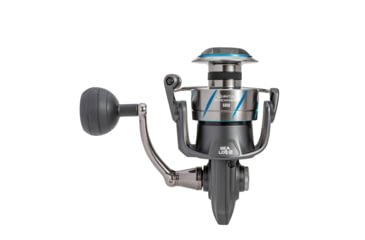 Image of Quantum Benchmark Spinning Reel and Rod Combo, 7ft, 1-PC, Med-Heavy, Moderate-Fast Rod, Graphite Composite Blank, SZ 6000 Reel, 5+1 Bearings, 5.6-1 Ratio, Silver/Blue, BK6000701MH1225.P2