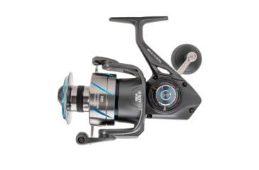 Image of Quantum Benchmark Spinning Reel and Rod Combo, 7ft, 1-PC, Med-Heavy, Moderate-Fast Rod, Graphite Composite Blank, SZ 6000 Reel, 5+1 Bearings, 5.6-1 Ratio, Silver/Blue, BK6000701MH1225.P2