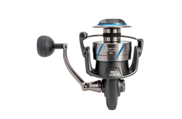 Image of Quantum Benchmark Spinning Reel and Rod Combo, 10ft, 2-PC, Heavy, Moderate-Fast Rod, Graphite Composite Blank, SZ 8000 Reel, 5+1 Bearings, 4.7-1 Ratio, Silver/Blue, BK8000102H2040.P2