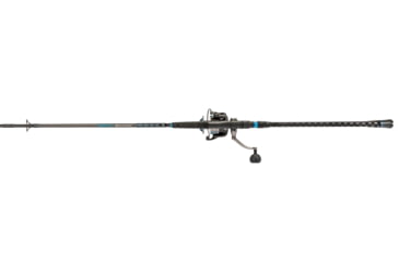 Image of Quantum Benchmark Spinning Reel and Rod Combo, 10ft, 2-PC, Heavy, Moderate-Fast Rod, Graphite Composite Blank, SZ 8000 Reel, 5+1 Bearings, 4.7-1 Ratio, Silver/Blue, BK8000102H2040.P2
