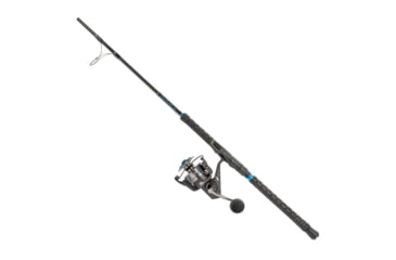 Image of Quantum Benchmark Spinning Reel and Rod Combo, 7ft, 1-PC, Heavy, Moderate-Fast Rod, Graphite Composite Blank, SZ 8000 Reel, 5+1 Bearings, 4.7-1 Ratio, Silver/Blue, BK8000701H1530.P2