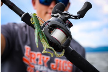 Image of Quantum Smoke Baitcast Reel, SZ 100 Reel, RH Retrieve, Large EVA Handle Knobs and Continuous Anti-Reverse Clutch, 10+1 Bearings, 5.1-1 Ratio, Black, SM100PPT.BX2