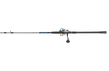 Image of Quantum Strive Spinning Reel and Rod Combo, 9ft, 2-PC, Medium-Heavy, Moderate-Fast Rod, Graphite Composite Blank, SZ 6000 Reel, 4+1 Bearings, 5.6-1 Ratio, Silver/Blue, SV6000902MH1530.P2