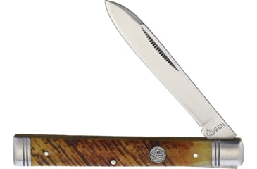 Image of Queen Doctors Knife, Satin finish stainless spear blade, Brown sawcut bone handle, QN016 / KB214-1