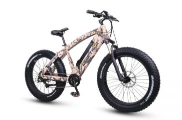 Image of QuietKat Ranger 750W Electric Bike, w/ Rear Hub Motor, Chain Drive, 7 Speed, Suspension Fork, Mechanical Disc Brakes, Camo, One Size Fits Most, 18QKH750CCS-C