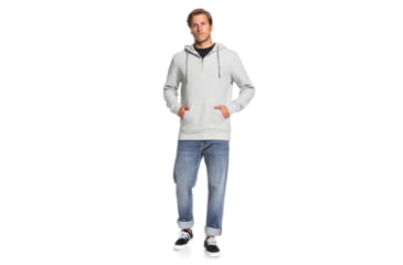 Image of Quiksilver Ocean Nights Half-Zip Hoodie - Mens, Grey Marl, Large, EQMFT03047-SLRH-L