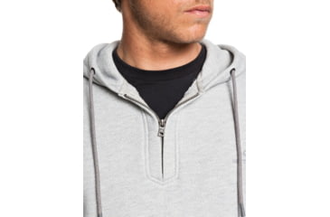 Image of Quiksilver Ocean Nights Half-Zip Hoodie - Mens, Grey Marl, Large, EQMFT03047-SLRH-L