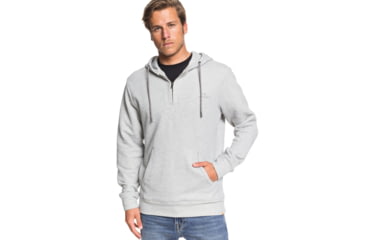 Image of Quiksilver Ocean Nights Half-Zip Hoodie - Mens, Grey Marl, Large, EQMFT03047-SLRH-L