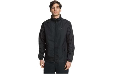Image of Quiksilver Waterman Shell Shock Water-Repellent Windbreaker Jacket - Mens, Black, Medium, EQMJK03023-KVJ0-M