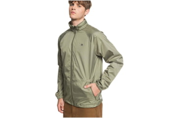 Image of Quiksilver Waterman Shell Shock Water-Repellent Windbreaker Jacket - Mens, Deep Lichen Green, Large, EQMJK03023-TPC0-L