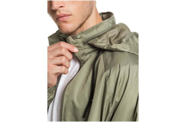 Image of Quiksilver Waterman Shell Shock Water-Repellent Windbreaker Jacket - Mens, Deep Lichen Green, Large, EQMJK03023-TPC0-L